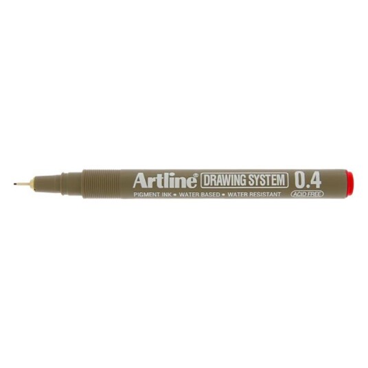 Artline Drawing System Fineliner 0,4 mm Rød