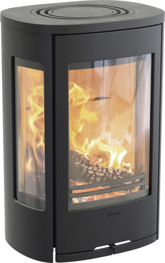 Contura 856W Style svart vegghengt vedovn med sideglass og støpejernsdør Contura 856W Style svart vegghengt vedovn med sideglass og støpejernsdør