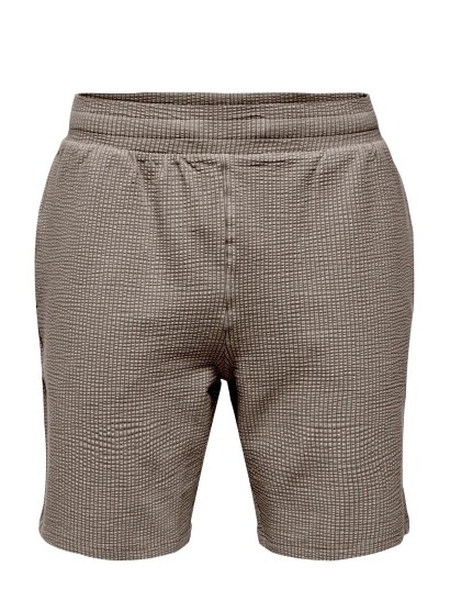 ONLY & SONS Onskian Life Reg Seers. Strp Shorts Vd   Brown   L