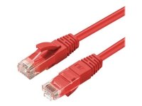 MicroConnect - Koblingskabel - RJ-45 (hann) til RJ-45 (hann) - 3 m - 5 mm - UTP - CAT 6a - halogenfri, innendørs, formstøpt, rund, uten hindringer - rød