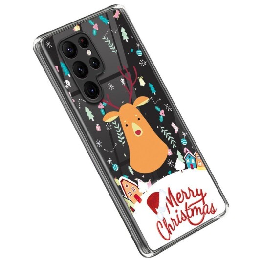 INCOVER Samsung Galaxy S22 Ultra TPU Plast Jul Deksel - Merry Christmas - Reinsdyr