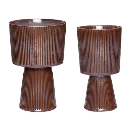 Kruka Keramik Lila/Brun 2 st