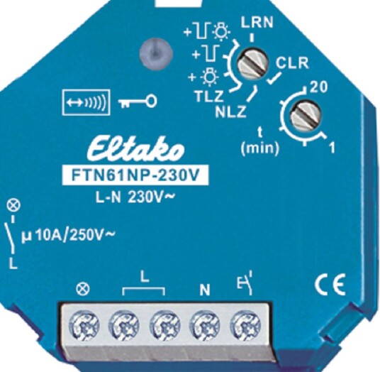 Eltako 30100130 Trappelysautomat 868 MHz 230 V AC IP30 Elfordeling & strømforsyning