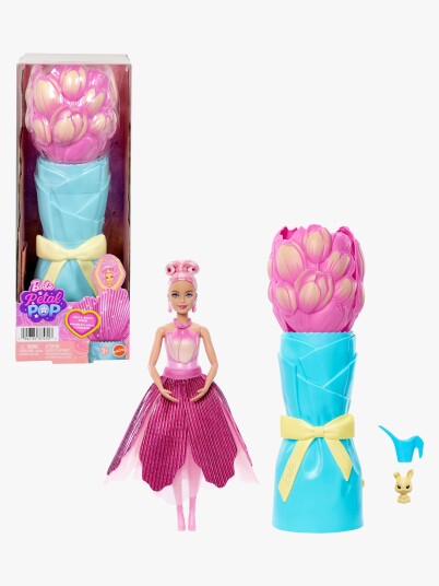 Barbie Petal Pop Scented Fashion Doll With Pink Tulip Dress Reveal Accessories Like Bunny & More Pink One Size
