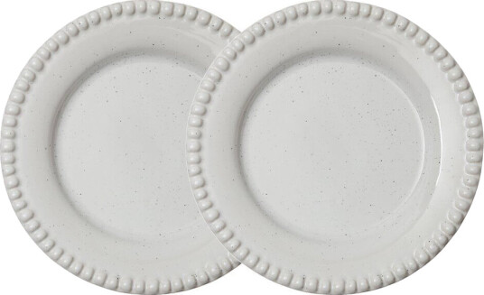 PotteryJo Daria tallerken Ø18 cm 2-stk. Cotton white shiny PotteryJo Daria tallerken Ø18 cm 2-stk. Cotton white shiny