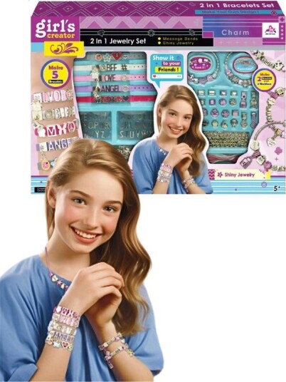 Girls Creator 2i1 Smykkesett med perler til armbånd og halssmykker