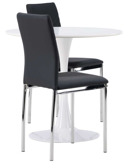 Venture Design Hamden & Lily spisegruppe Svart/svart 2 stoler & bord 80 cm