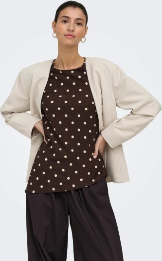JDY Jdydebbie S/S Asymmetrical Top Jrs Dia   Brown   M