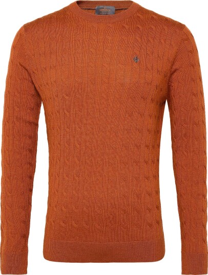 Morris Merino Cable Oneck ORANGE XS