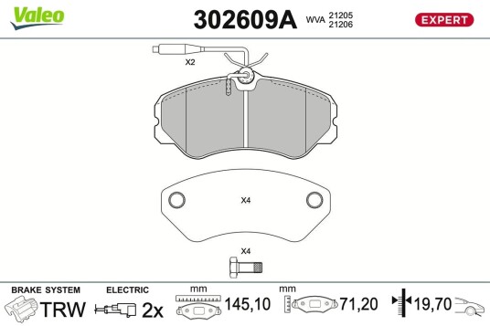 VALEO 302609A Bremseklosser