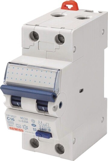 Gewiss Jordfeilautomat 32A 2-pol 2 mod C-kar GW95230