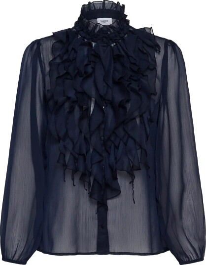 Saint Tropez Liljasz Crinkle Ls Shirt - NIGHT SKY - XL