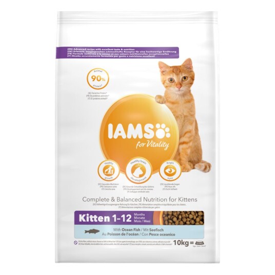 Iams For Vitality Kitten Med Sjøfisk 10 kg