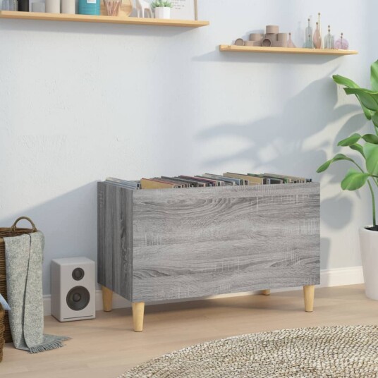 Hifi benk grå sonoma 74,5x38x48 cm konstruert tre