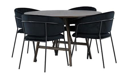 Spisegruppe Venture Home Kaseidon Ø100 cm med 4 stk Selma Stoler