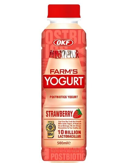 OKF Farm"s Yogurt Strawberry Drikkeyoghurt med Jordbærsmak 350 ml Korea