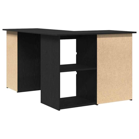 Svart Eik Hjørneskrivebord 145x100x76 cm Laget av Konstruert Tre