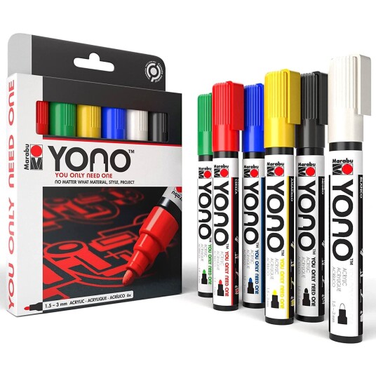 Marabu Yono Markørsett 1,5 3 Mm 6 Stk Marabu Yono Markørsett 1,5 3 Mm 6 Stk