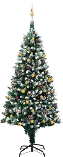 vidaXL Kunstig juletre med ED og kulesett og furukongler 240 cm vidaXL Kunstig juletre med ED og kulesett og furukongler 240 cm