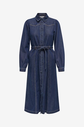 Only Denimkjole onlJulie LS Dnm Dress Qyt Blå
