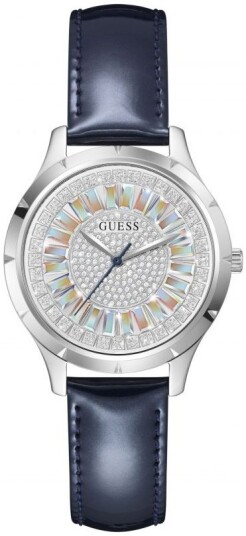 Guess Dameklokke GW0299L1 Sølvfarget/Lær Ø36 mm