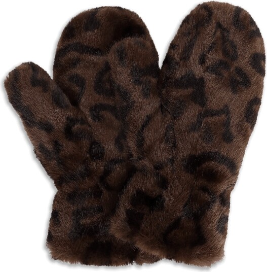 SUI AVA Furry Mittens Brown ONE SIZE SUI AVA Furry Mittens Brown ONE SIZE