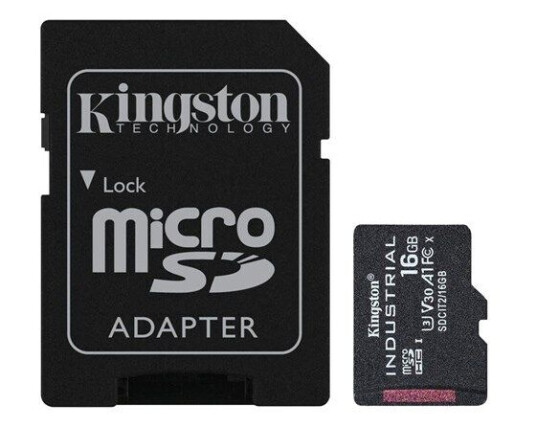 Kingston Industrial microSD/SD-card - 100/20MB - 16GB