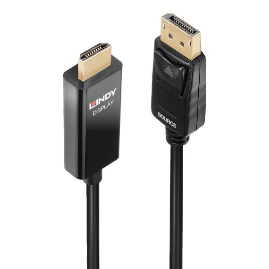 Lindy DisplayPort til HDMI 3 m Gullkabel 4096x2160 HDMI 2.0