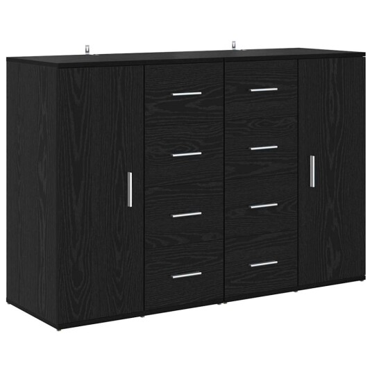 Skap Corona 2 pcs Svart Eik 59 x 39 x 80 cm Konstruert tre
