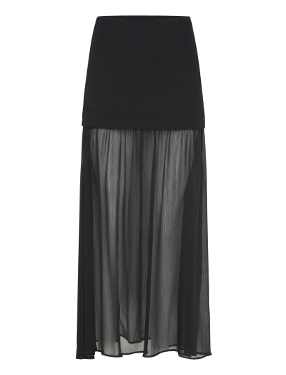 Gina Tricot Pleated Maxi Skirt Black S