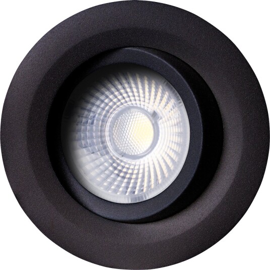 Unilamp Gyro 8W 600lm 2700K DALI IP44 Downlight Matt Sort