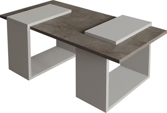 Matris Sofabord 90x37x46,6 cm - Gordion marmor og grå