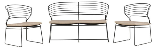 Venture Home Milano hagesett 3 deler svart, Beige. 1725561-01-0 1725560-01-0
