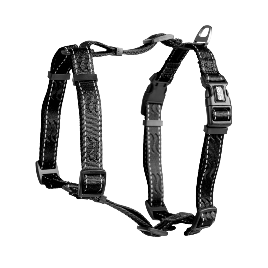 Justerbar Rufus H-sele S/M 20 mm Svart til hund - Selected by ZOO