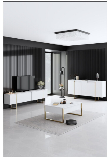 Luxe Konsollbord 160 cm Vit/Guld