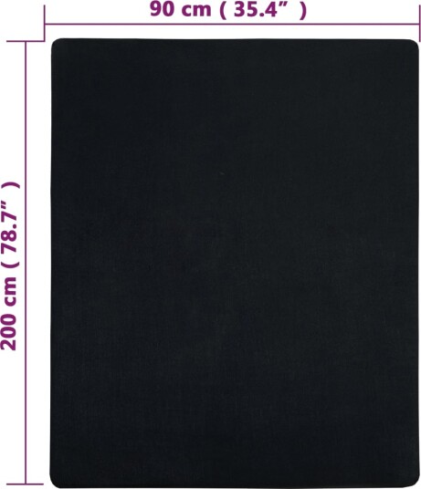 vidaXL Jerseylaken svart 90x200 cm bomull