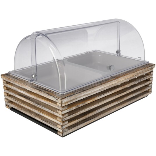 VEGA Buffetsystem komplett Natchez 6,5 cm melamin hvit 2 x GN 1/2; Størrelse GN 1/1, 57.5x37x27.7 cm (LxBxH); Vintagehvit/Transparent/Hvit; Rektangulær