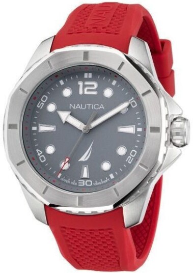 Nautica Herreklokke NAPKMF202 Koh May Bay Grå/Gummi Ø46 mm