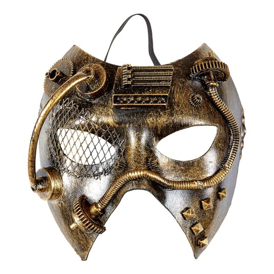 Widmann S.r.l. Steampunk Svart/Gull Halvmaske - One size