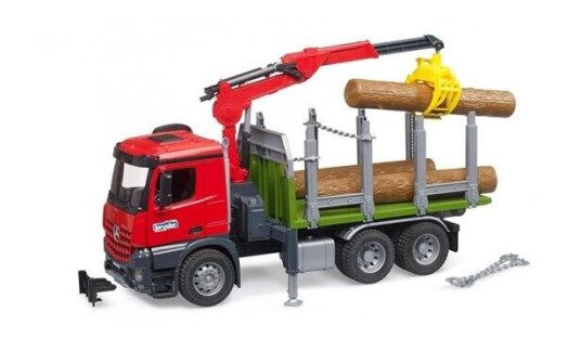 Bruder MB Arocs Timber truck with loading crane grab and