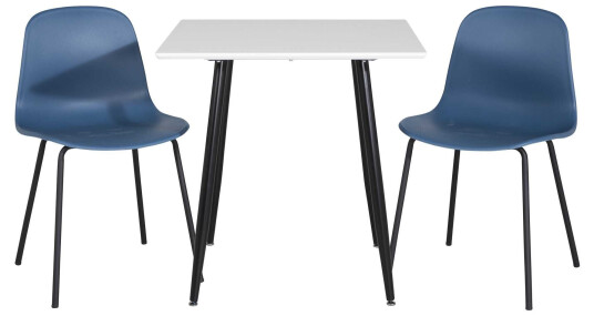 Venture Design Polar & Arctic spisegruppe Hvit/blå 2 st stoler & bord 75 x 75 cm