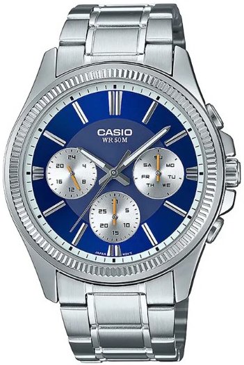 Casio Herreklokke MTP 1375PD 2A1VEF Blå/Stål Ø42 mm