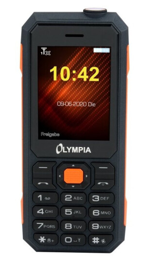 Olympia Active - Funksjonstelefon - Dobbelt-Sim - Microsd Slot - Lcd-Display - Rear Camera - Svart, Oransje