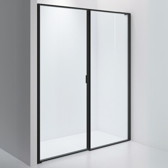 INR Iconic Nordic Rooms Dusjvegg Edge 4 Måltilpasset - Venstre / Matt Svart Klart Glass