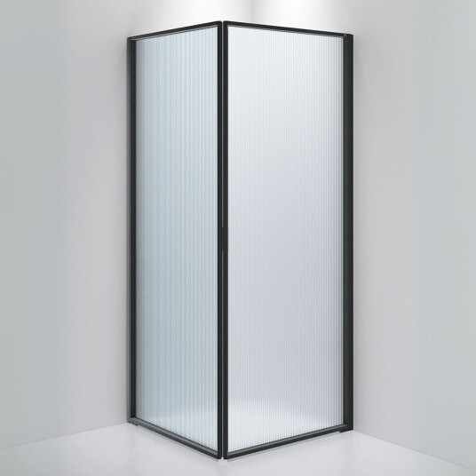 INR Iconic Nordic Rooms Dusjhjørne Edge 12 Måltlpasset / Matt Svart Sway Glass