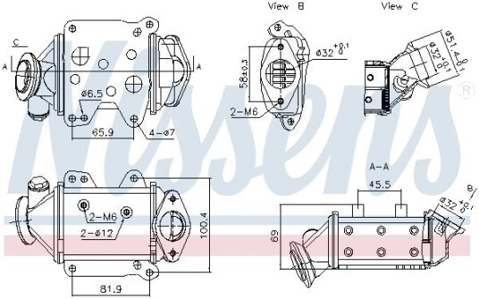 EGR kjøler NISSENS 989457 EGR kjøler NISSENS 989457