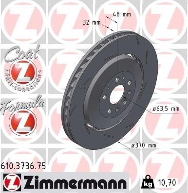 Bremseskive ZIMMERMANN 610.3736.75
