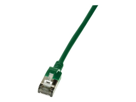 Logilink Slimline Koblingskabel Rj-45 Hann Til Rj-45 Hann 1 M Sstp Pimf Cat 6A Med Støvel Halogenfri Formstøpt Uten Hindringer Grønn Ral 6029