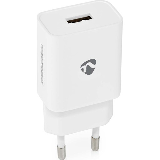 Nedis USB Vegglader 2,4 A 12 Watt Hvit med Hurtiglading
