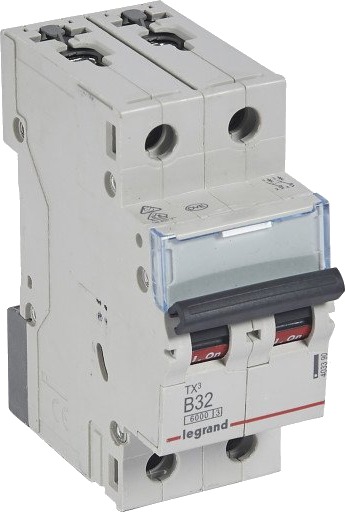 Legrand 5 stk TX³ MCB automatsikring B32 2P 2M 6/6kA